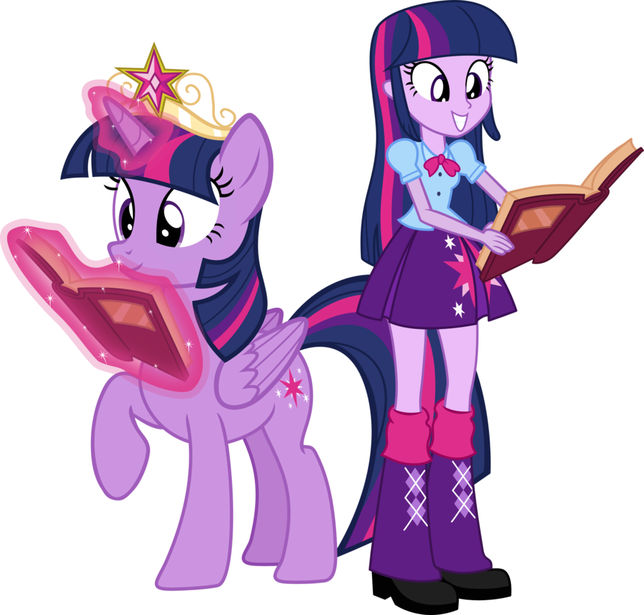 Twilight Sparkle Ponyand Human Forms PNG image