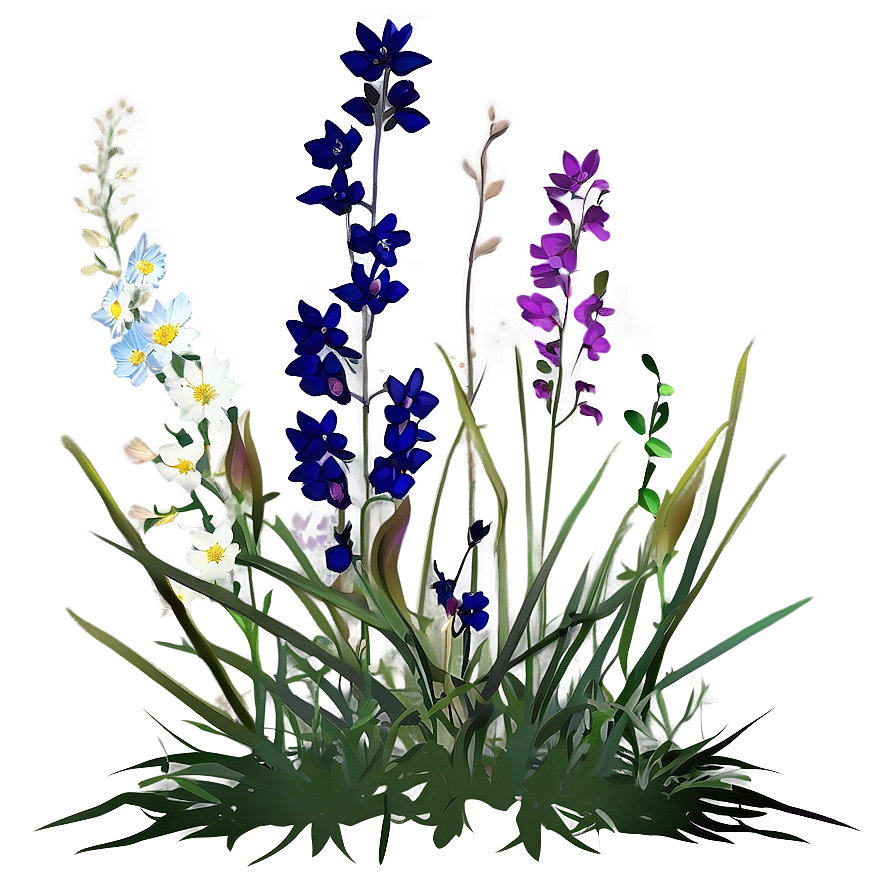 Twilight Wildflowers Scene Png 16 PNG image