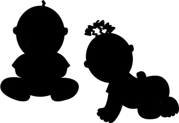 Twin Babies Silhouette PNG image