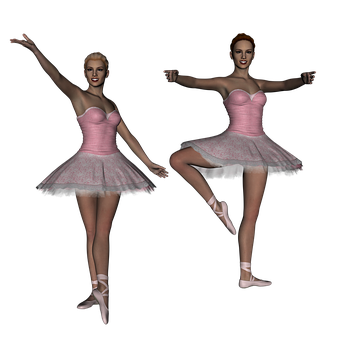 Twin Ballerinasin Pink Tutus PNG image