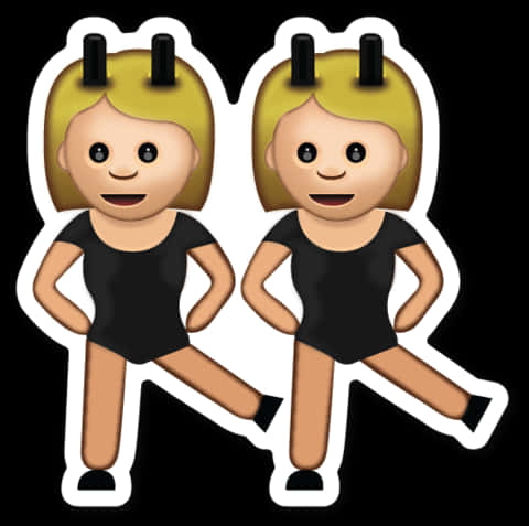 Twin Dancer Emojis Sticker PNG image