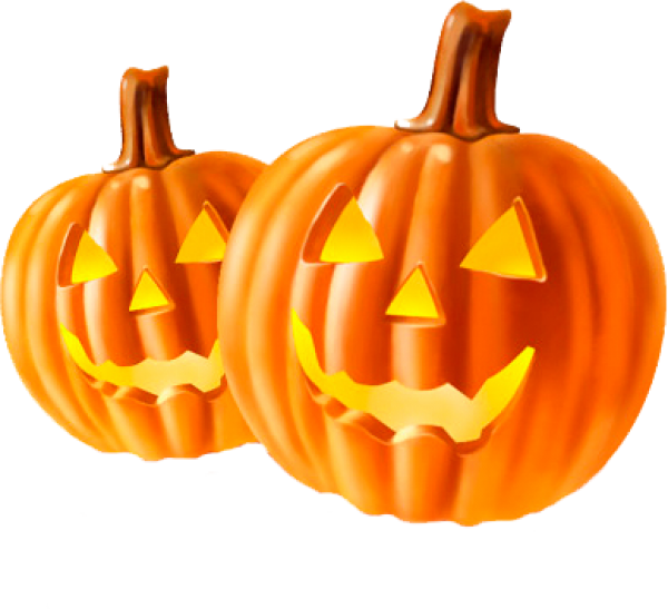 Twin Jack O Lanterns Halloween PNG image