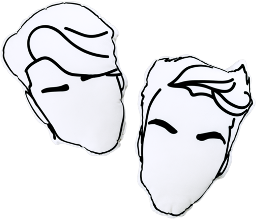 Twin Line Art Faces PNG image