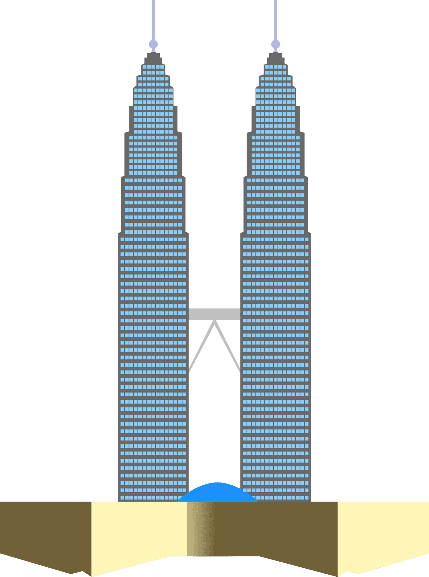 Twin Tower Pixel Art PNG image