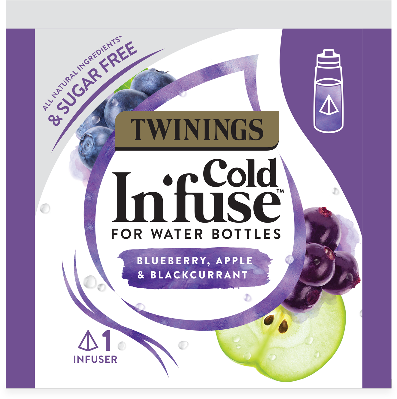 Twinings Cold Infuse Blueberry Apple Blackcurrant PNG image