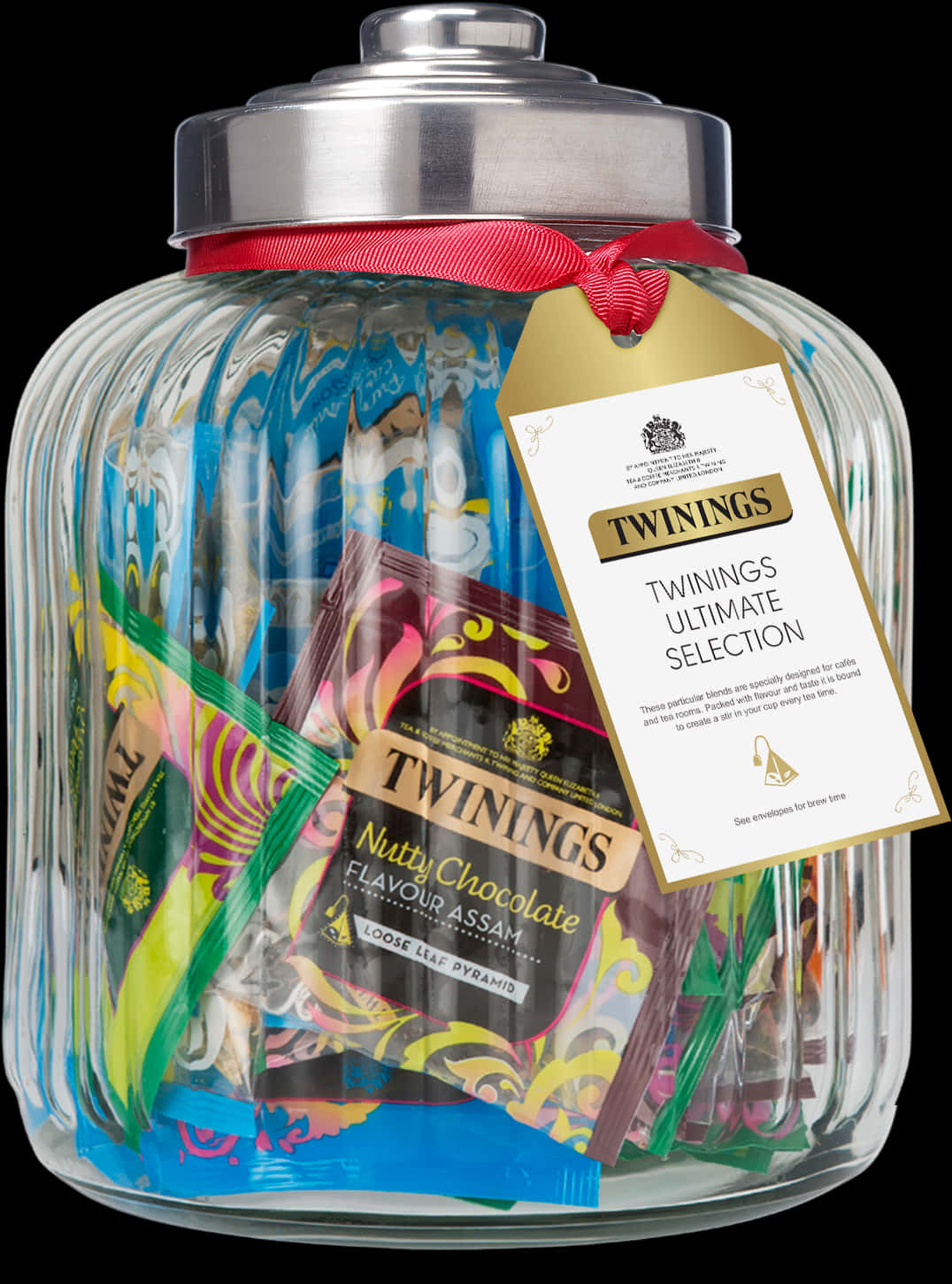 Twinings Tea Selectionin Glass Jar PNG image