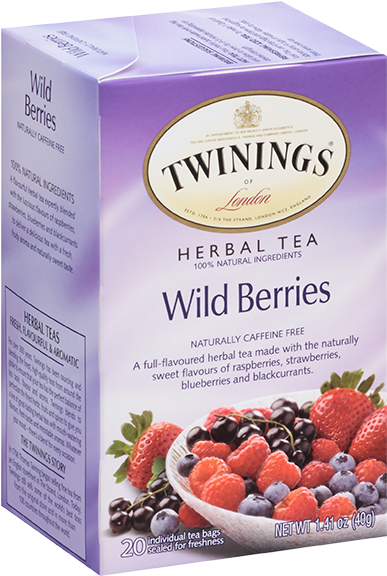 Twinings Wild Berries Herbal Tea Box PNG image
