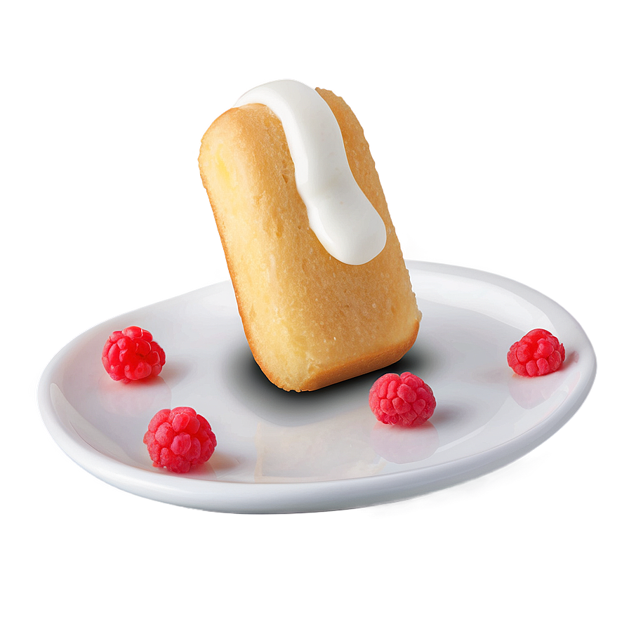 Twinkiewith Cream Fillingand Raspberries PNG image