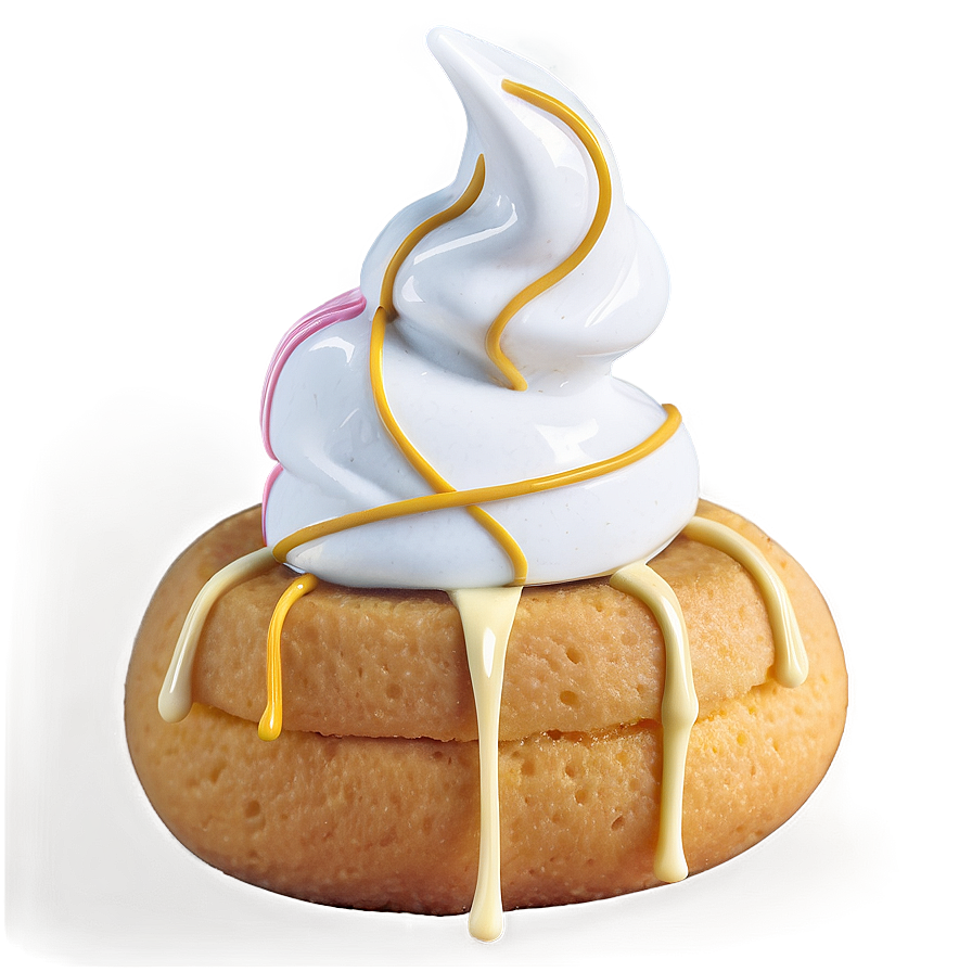 Twinkiewith Cream Toppingand Drizzle PNG image