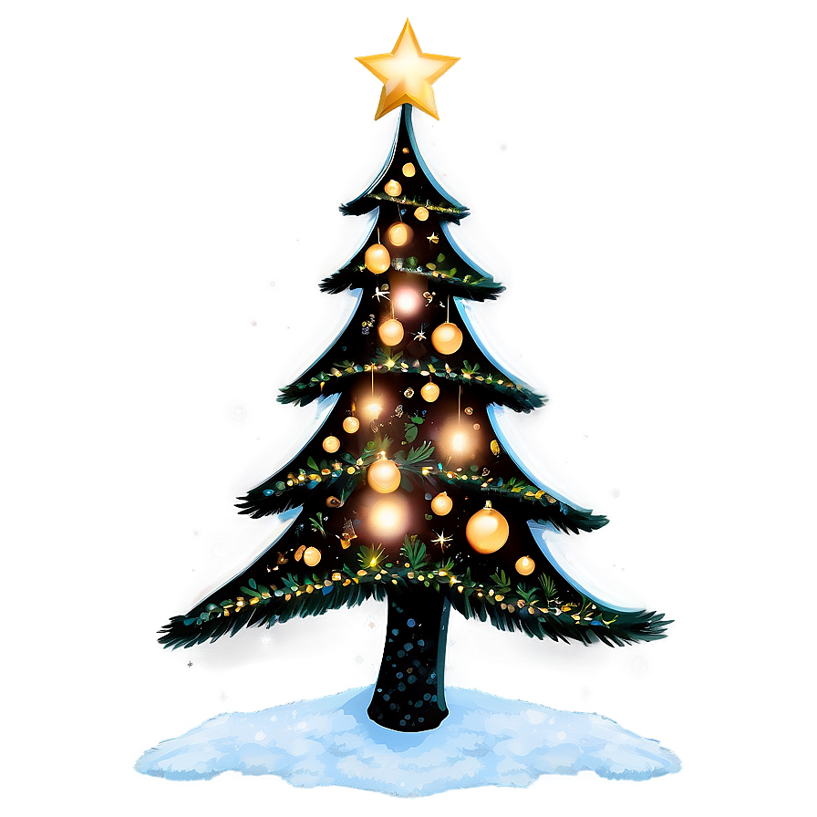 Twinkling Christmas Tree Graphic Png Dtc22 PNG image