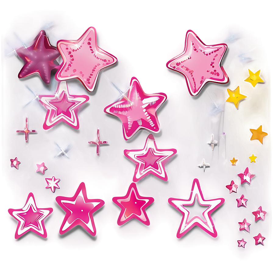 Twinkling Pink Stars Png 06122024 PNG image