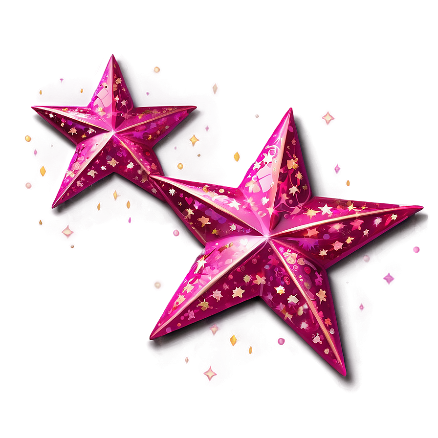 Twinkling Pink Stars Png Pan53 PNG image