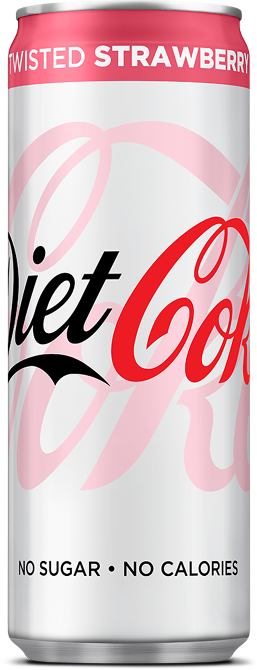 Twisted Strawberry Diet Coke Can PNG image