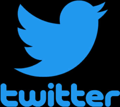 Twitter Logo Blueon Black PNG image