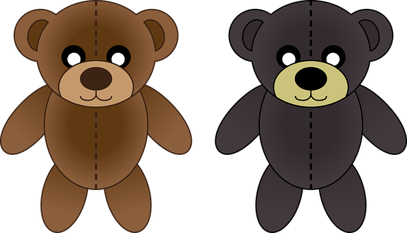 Two Cartoon Bears Illustration PNG image