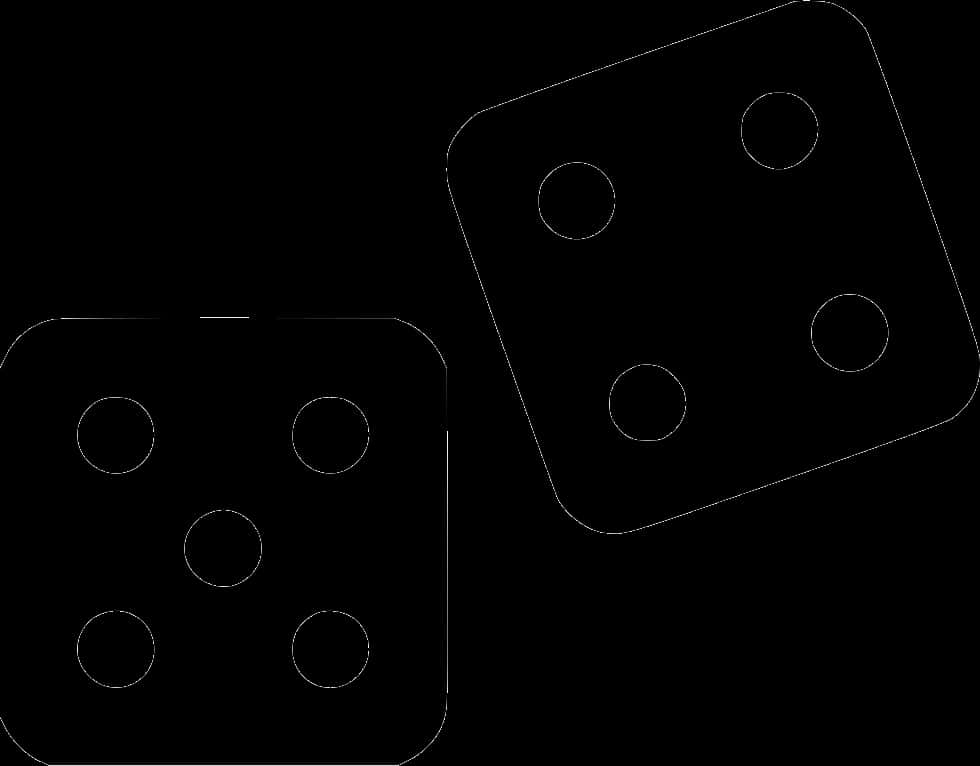 Two Dice Blackand White Vector PNG image