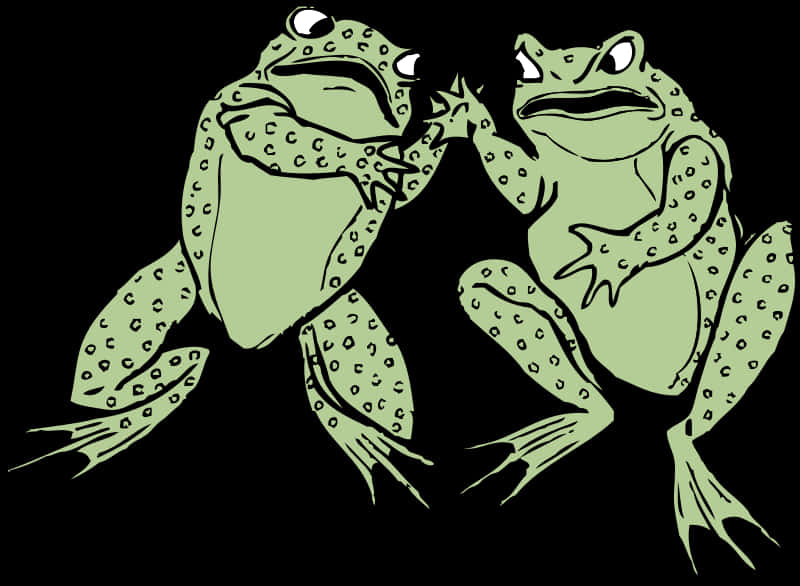 Two Frogs Staring Down PNG image