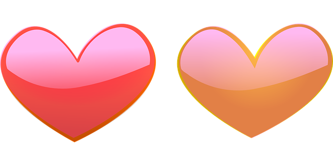 Two Hearts Graphic Illustration PNG image