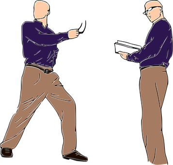 Two Men Confrontation Vector PNG image