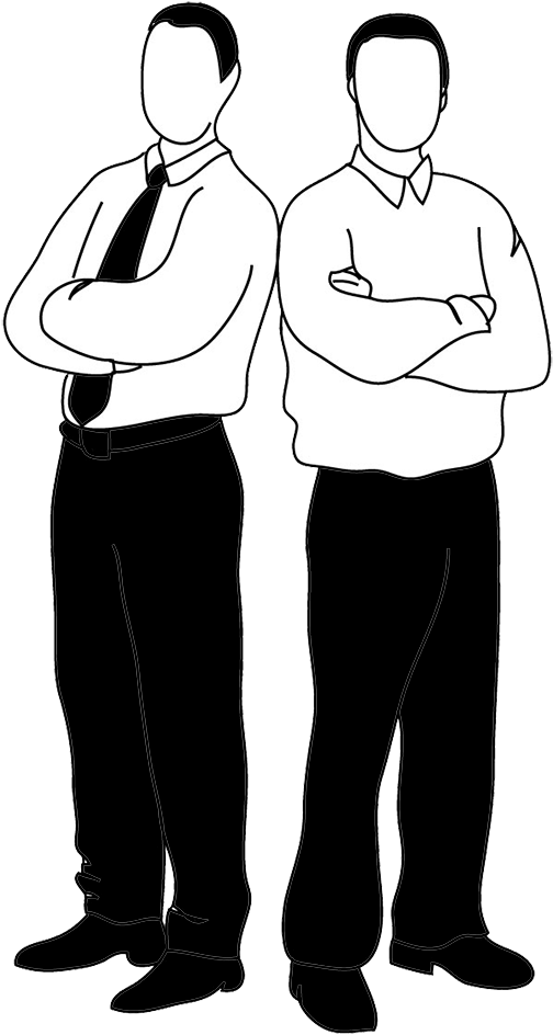 Two Men Standing Silhouette PNG image