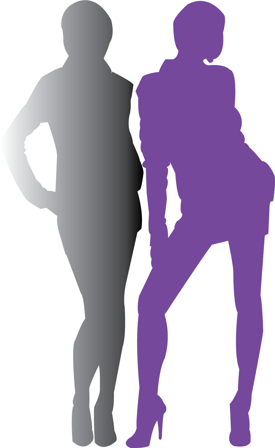 Two People Silhouettes Standing PNG image