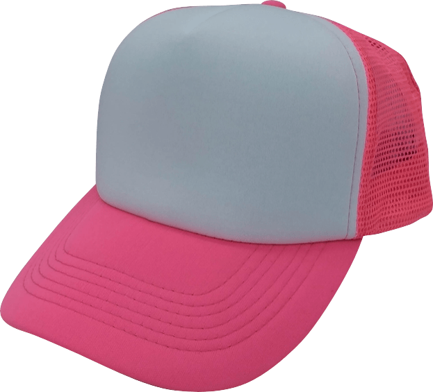 Two Tone Trucker Hat Pinkand Gray PNG image