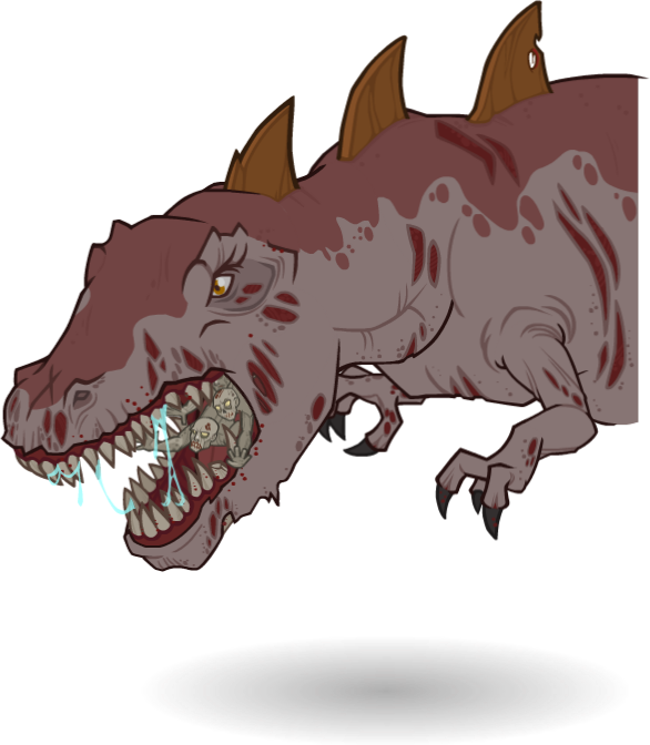 Tyrannosaurus Rex Zombie Illustration PNG image