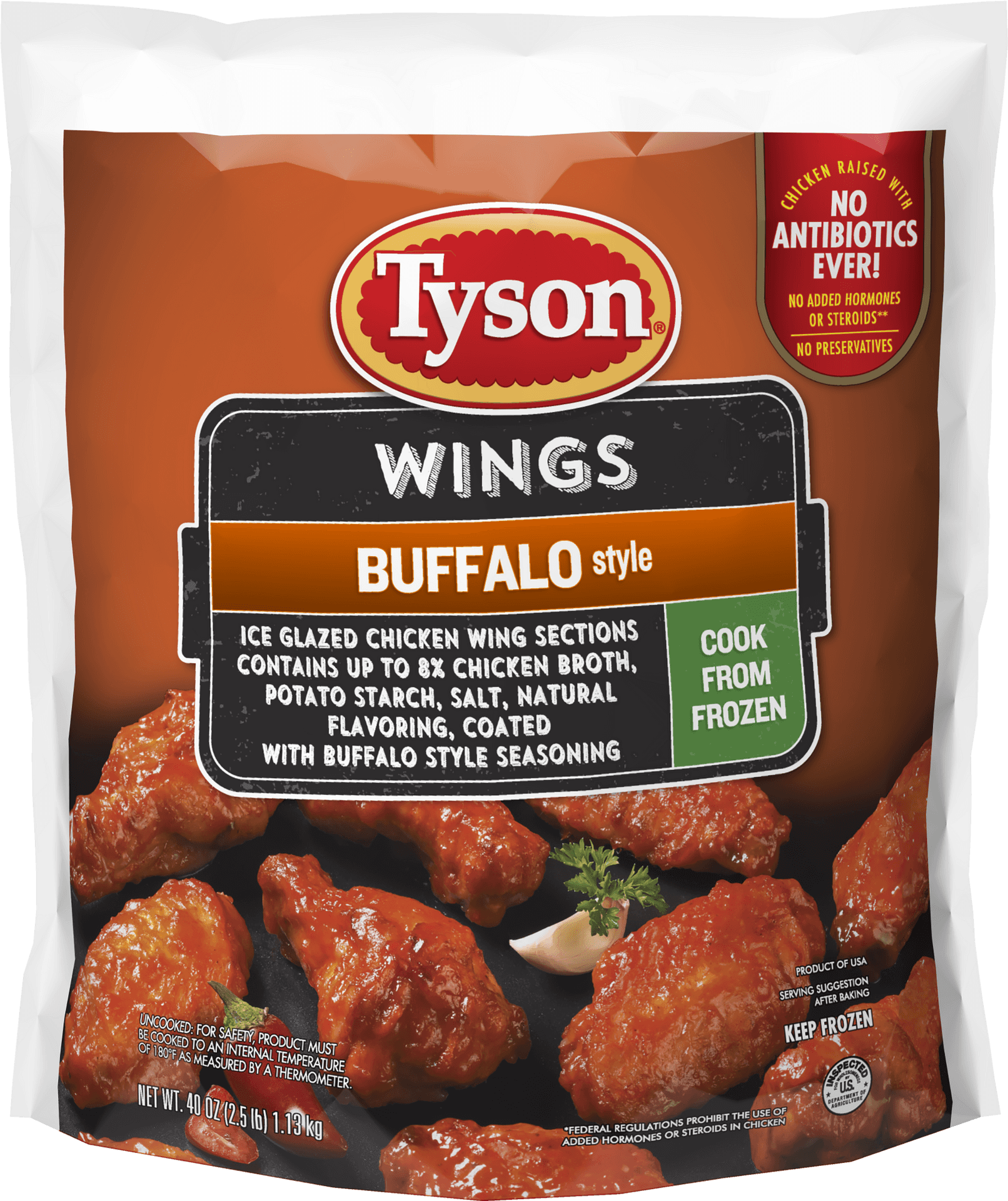 Tyson Buffalo Style Chicken Wings Package PNG image