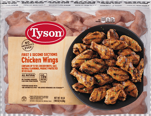 Tyson Chicken Wings Packaging PNG image