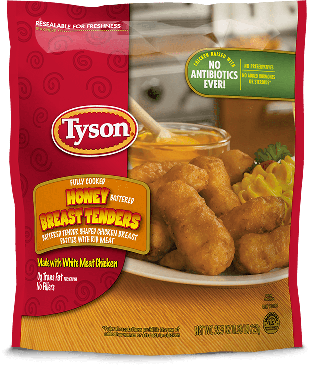 Tyson Honey Battered Breast Tenders Package PNG image