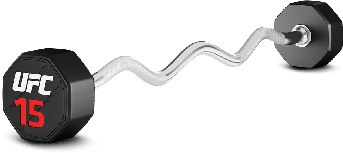 U F C Branded Curved Barbell PNG image