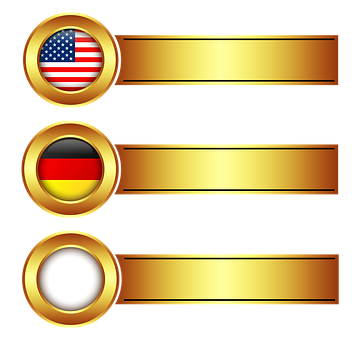 U S A Germany Blank Gold Banners PNG image