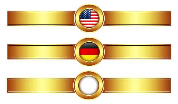 U S A Germany Gold Banners PNG image