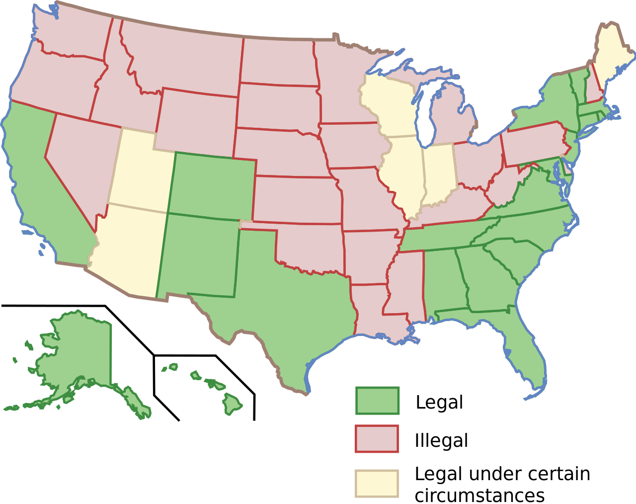 U S A Legality Status Map PNG image