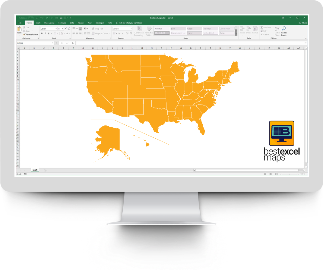 U S A Map Excel Displayon Monitor PNG image