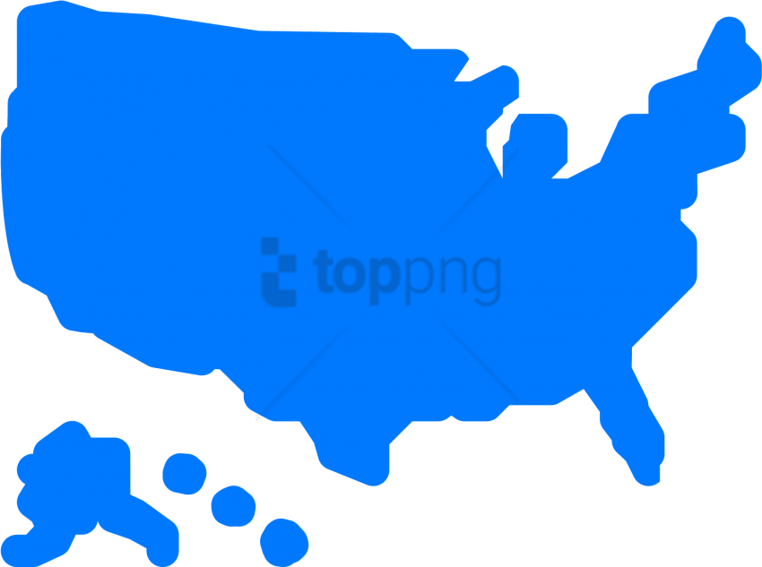 U S A Map Silhouette Blue PNG image