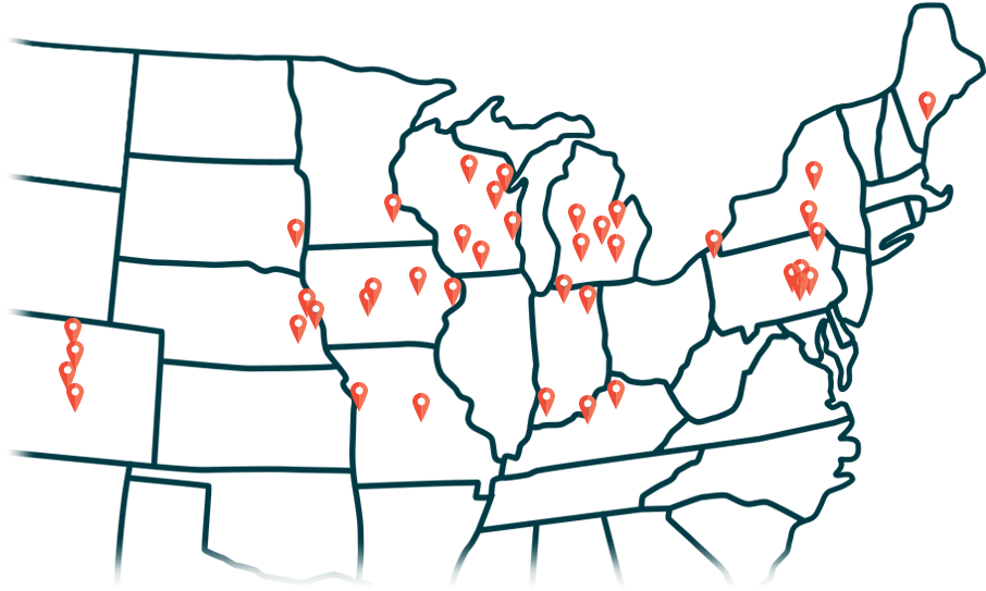 U S A Mapwith Location Pins PNG image