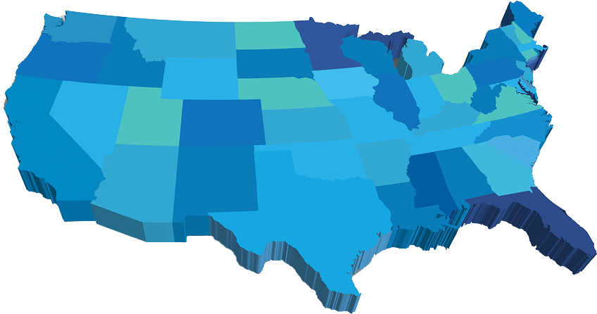 U S A3 D Geographical Map PNG image