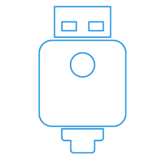 U S B Flash Drive Icon Blue Outline PNG image