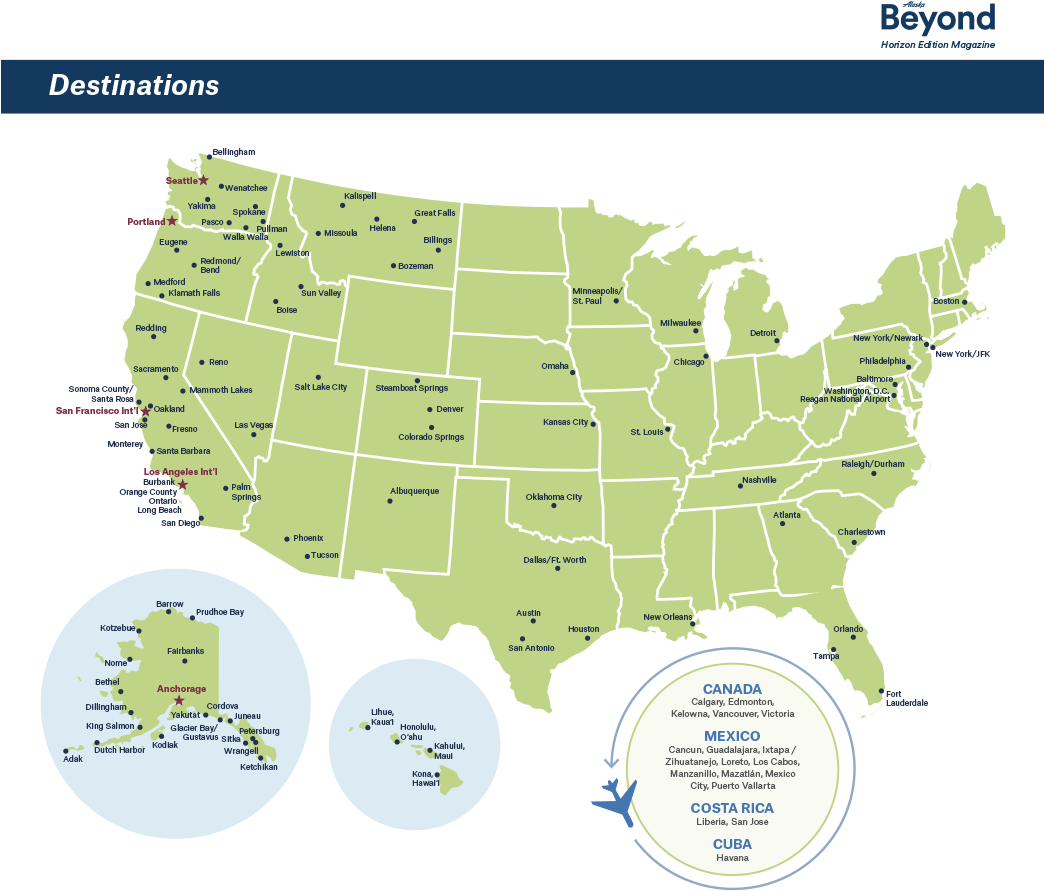 U S Flight Destinations Map PNG image