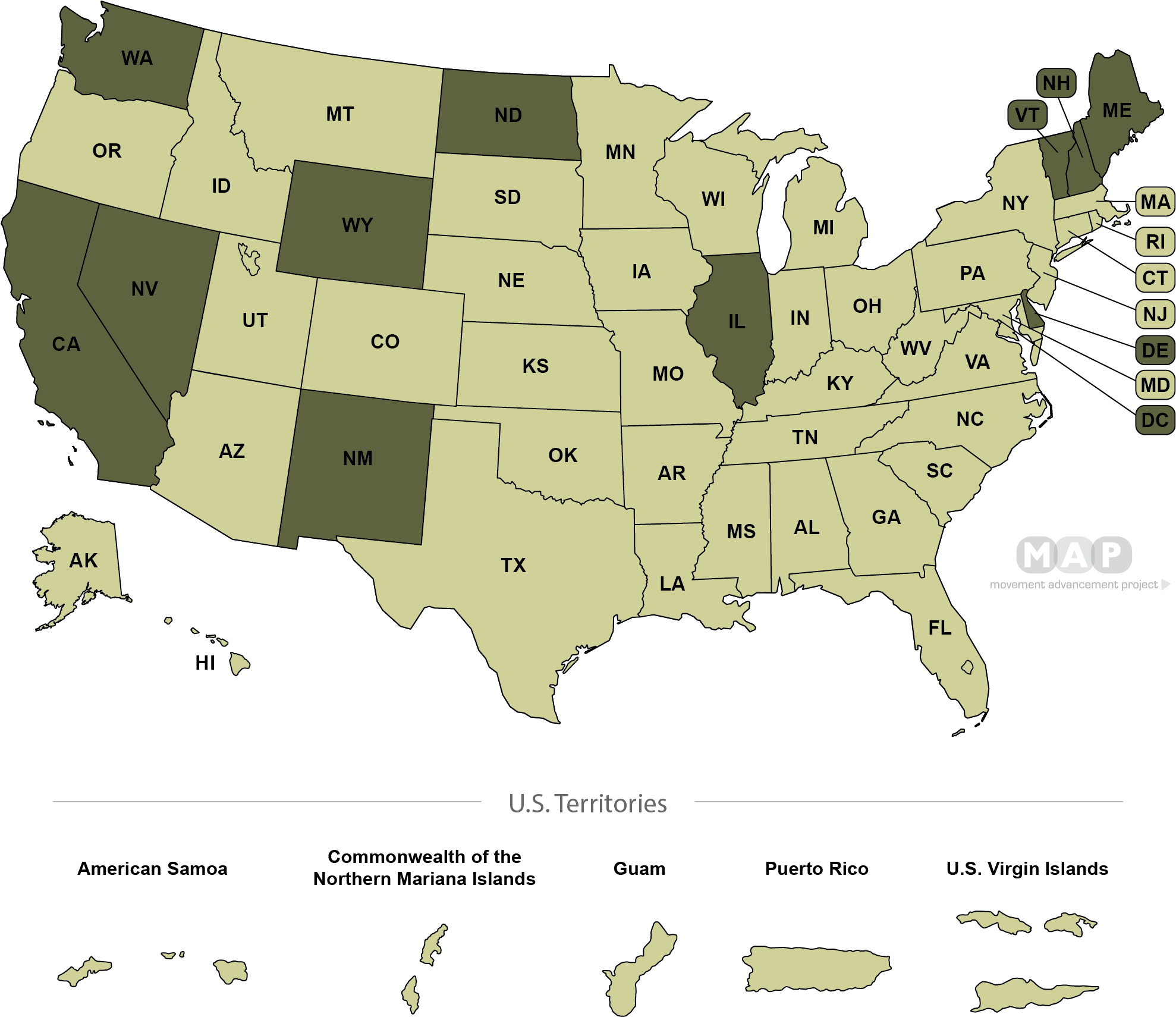 U S Statesand Territories Map PNG image