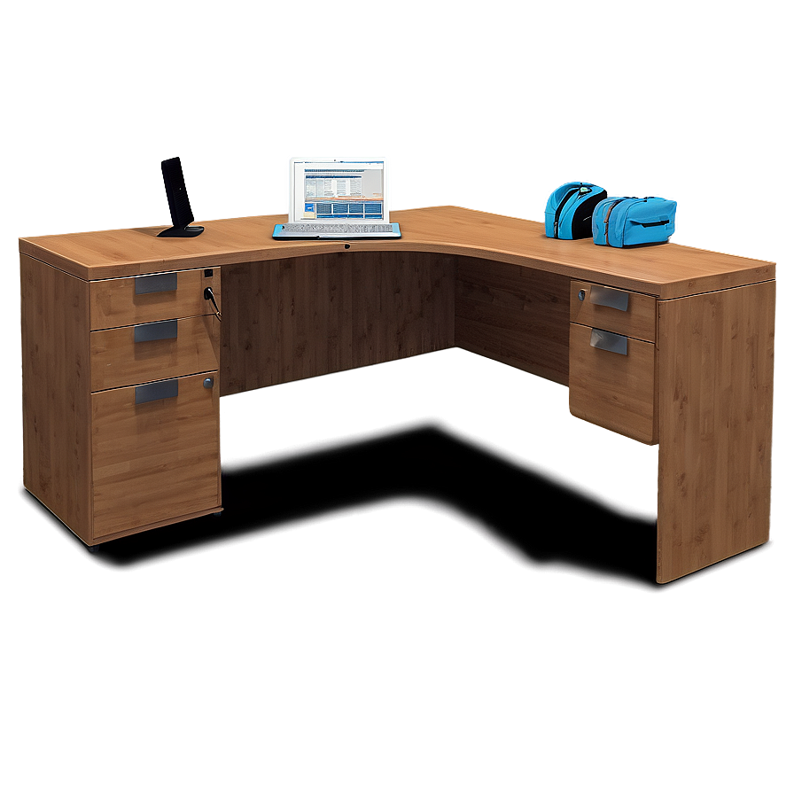 U-shaped Office Desk Png 05042024 PNG image