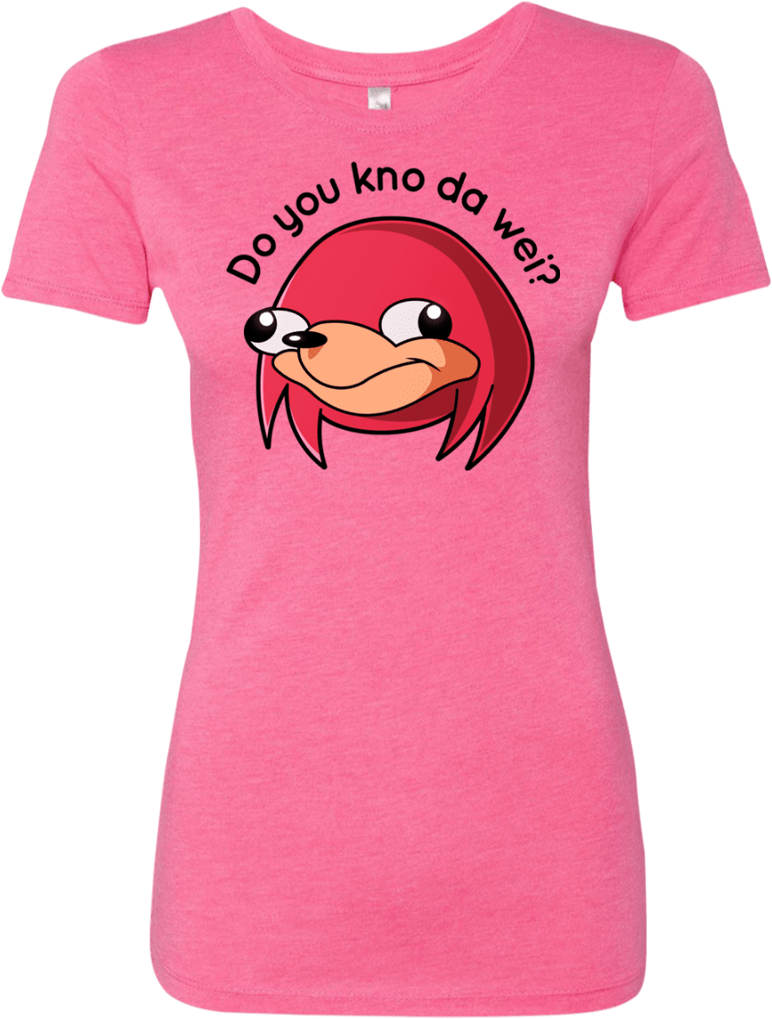 Ugandan Knuckles Meme Tshirt PNG image