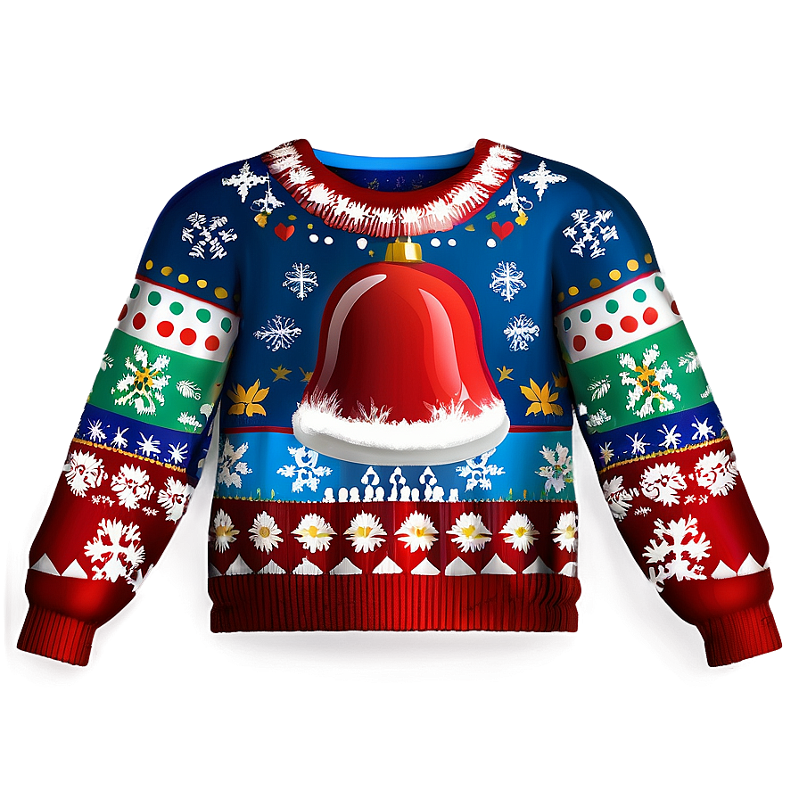 Ugly Christmas Sweater With Bells Png 42 PNG image