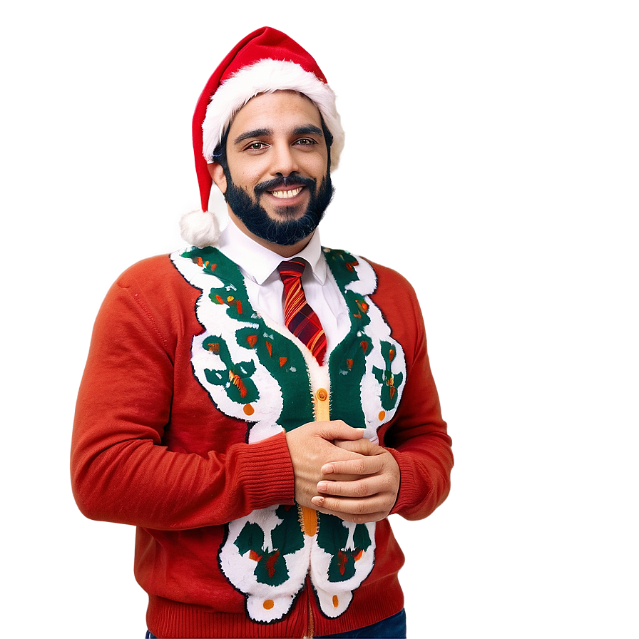 Ugly Christmas Sweater With Ho Ho Ho Png Vhh PNG image