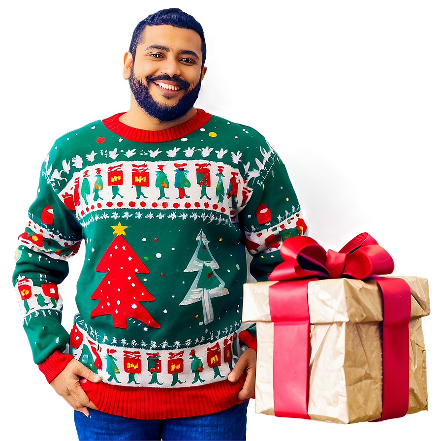 Ugly Christmas Sweater With Presents Png 52 PNG image