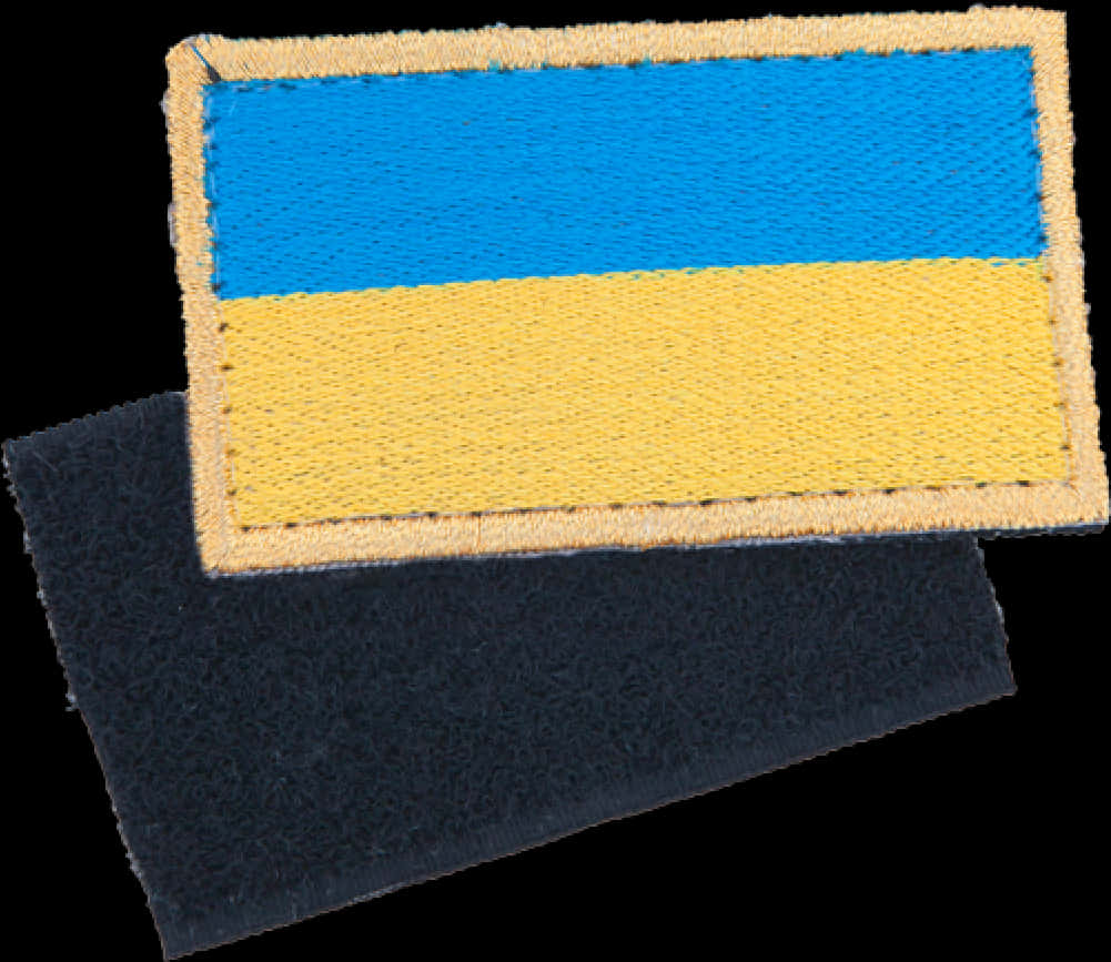 Ukraine Flag Patchon Black Background PNG image