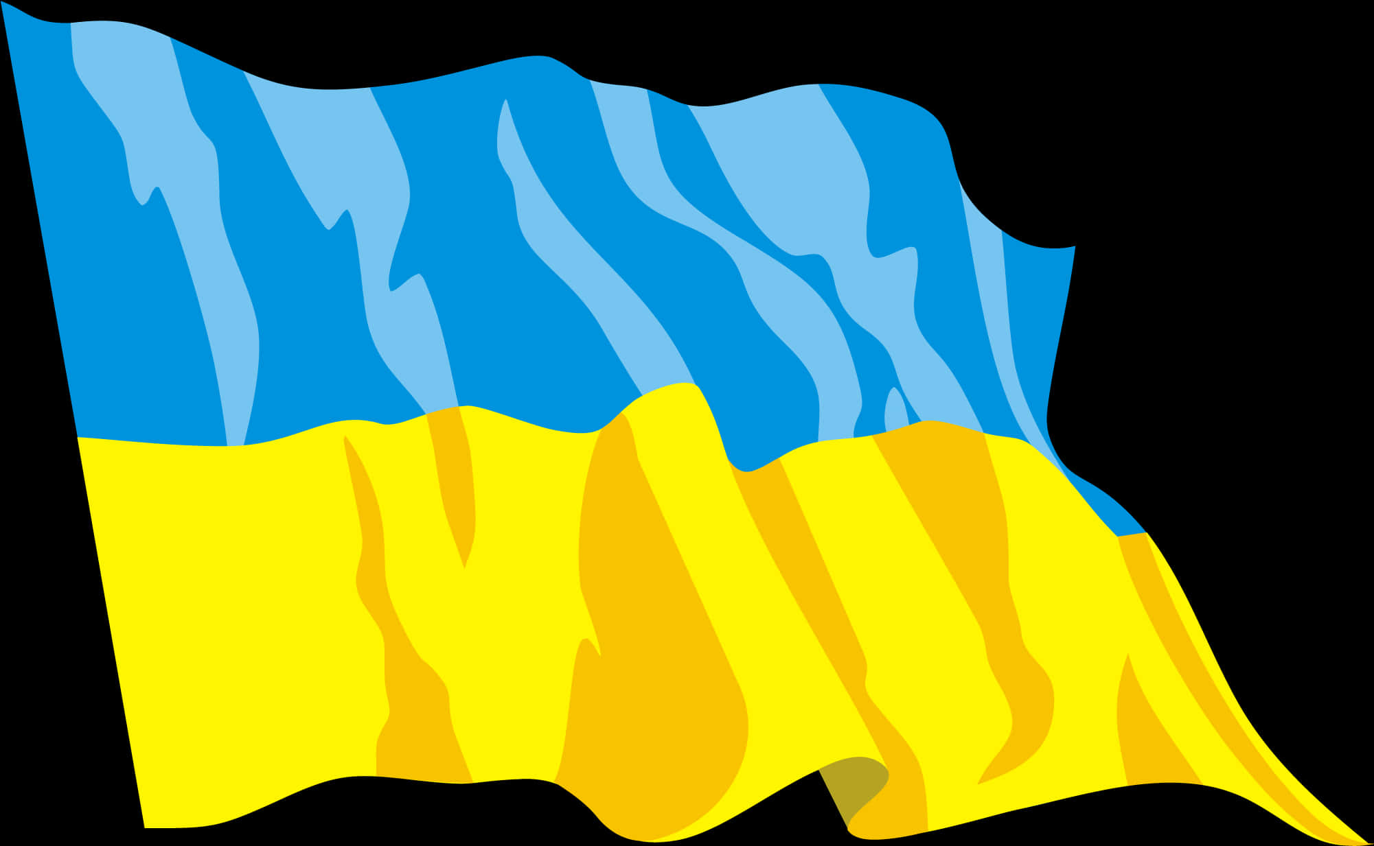 Ukraine Flag Waving Illustration PNG image