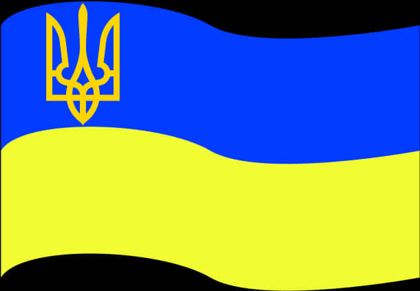 Ukraine Flagwith Tryzub Symbol PNG image