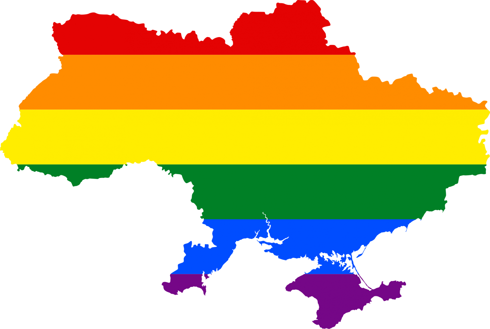 Ukraine Map L G B T Rainbow Colors PNG image